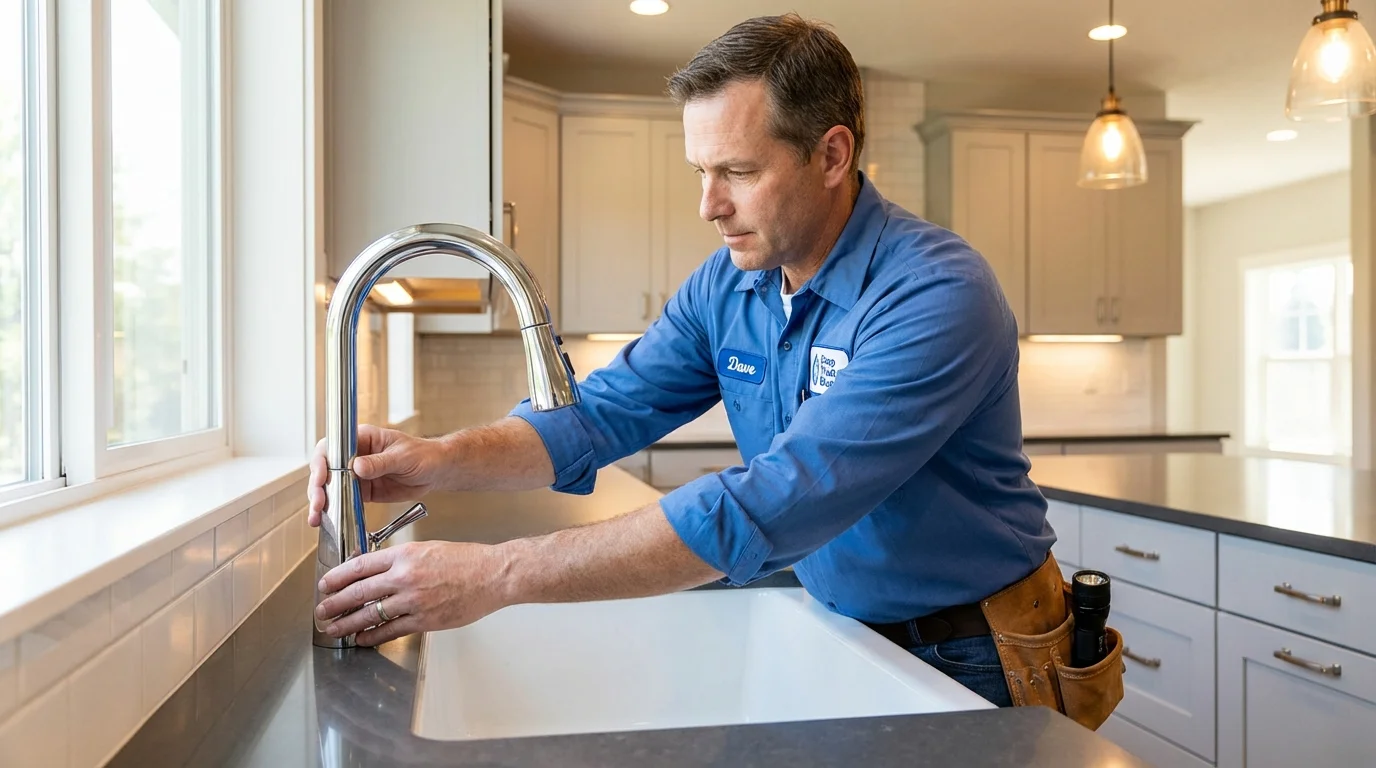 Kitchen faucet installation by Johns Plumbing LLC in Columbiana